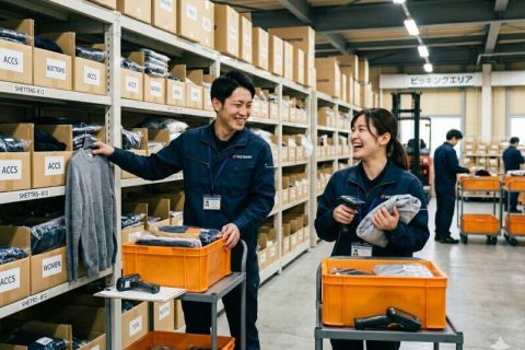 土日祝限定！　アパレル商品のピッキング　無料送迎バスあり