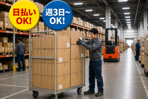 夜限定！　1日3時間～OK　荷物の仕分け