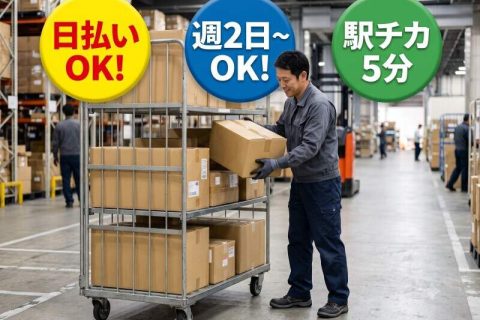 通販商品のピッキング！駅徒歩5分・空調完備