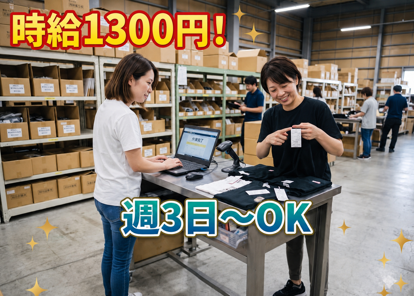 アパレル商品のタグチェック！40代・50代も活躍中！