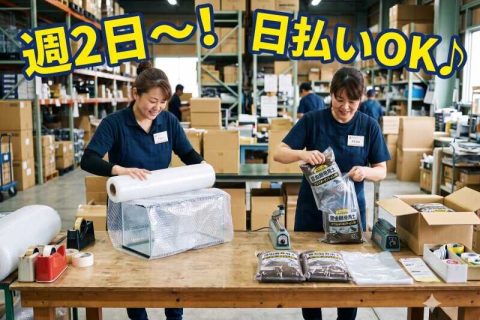 水槽にプチプチを巻く軽作業！30代・40代活躍中